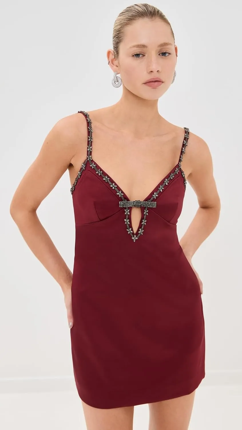 Women's Satin Strappy Mini Dress