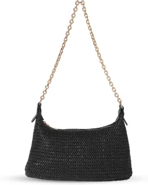 Women's Straw Woven Beach Bag Summer Vacation Shoulder Purse