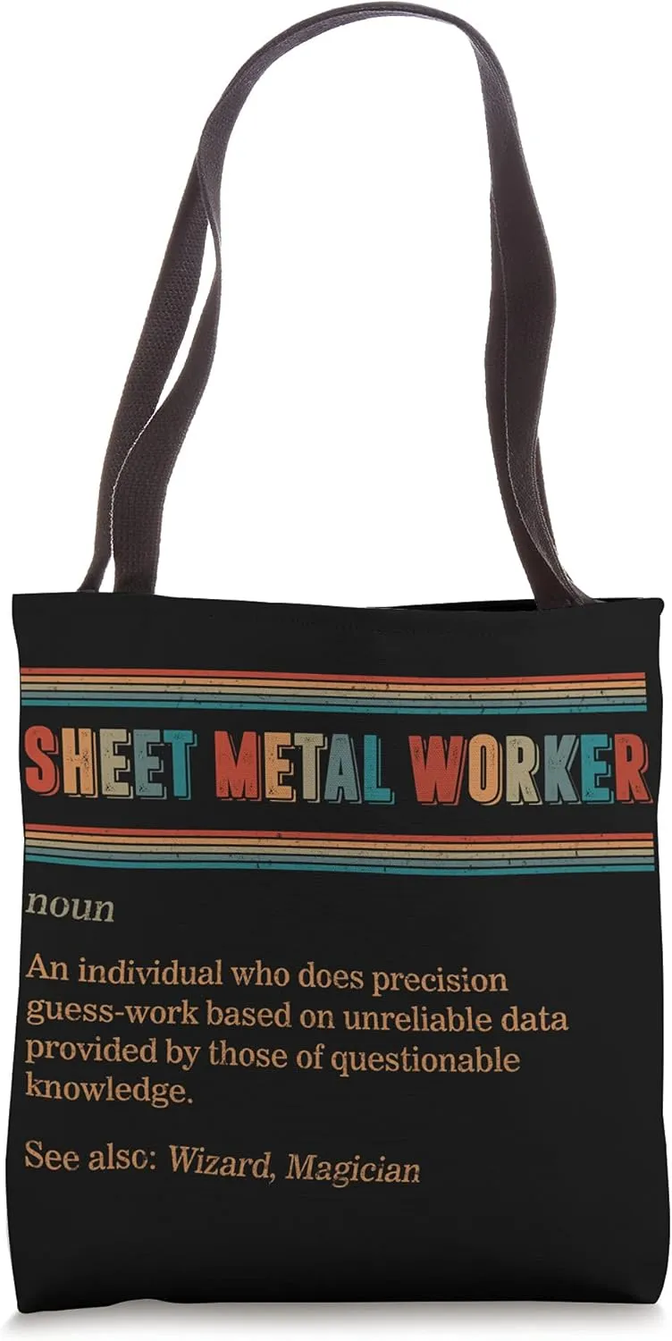 World's Best Sheet Metal Worker Definition Metal Working Men Tote Bag