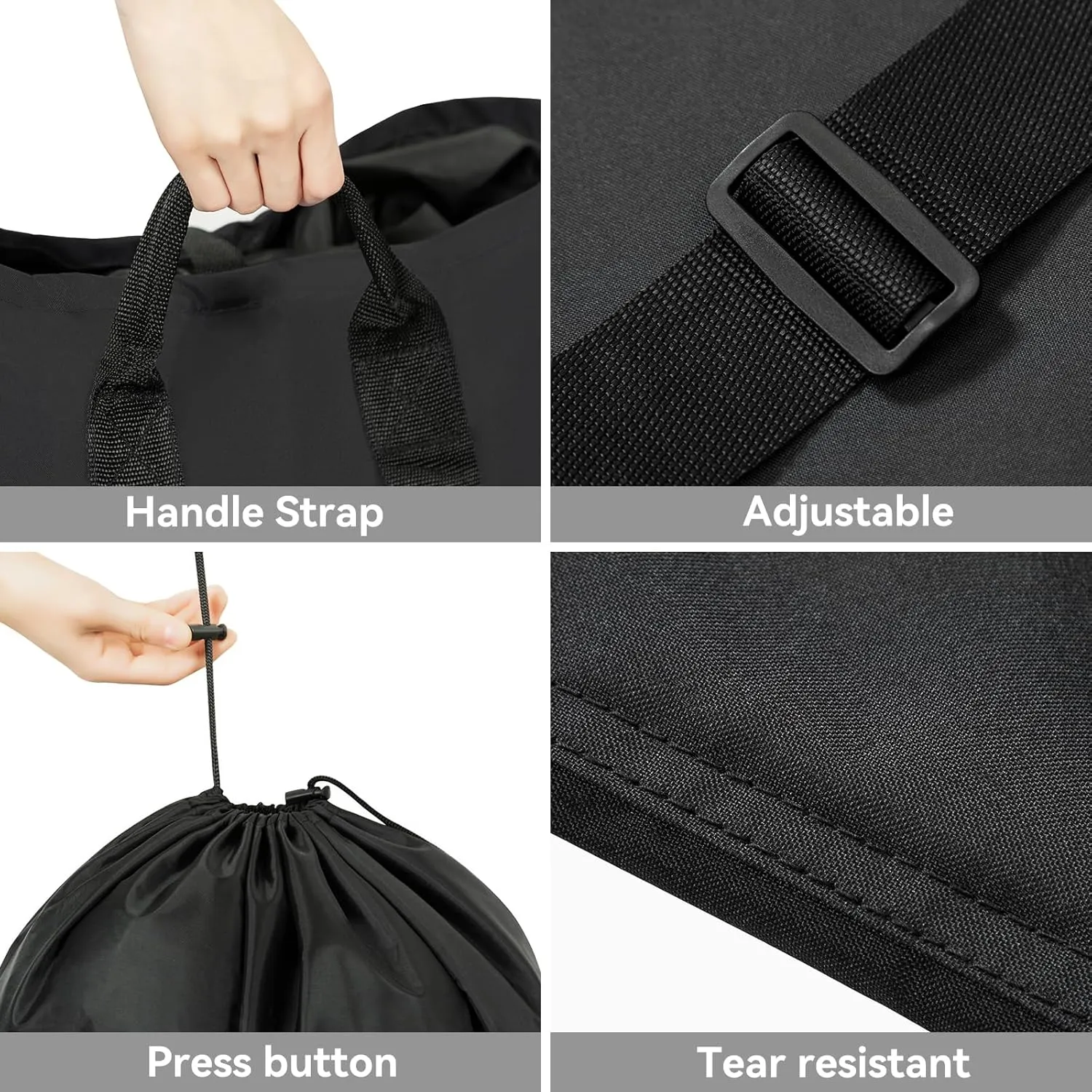 WOWLIVE Laundry Bag Backpack,115L Extra Large Travel Laundry Hamper Bag with Mesh Pocket & Adjustable Shoulder Straps Laundry basket bag with Drawstring for College Dorm,Apartment,Students (Black)