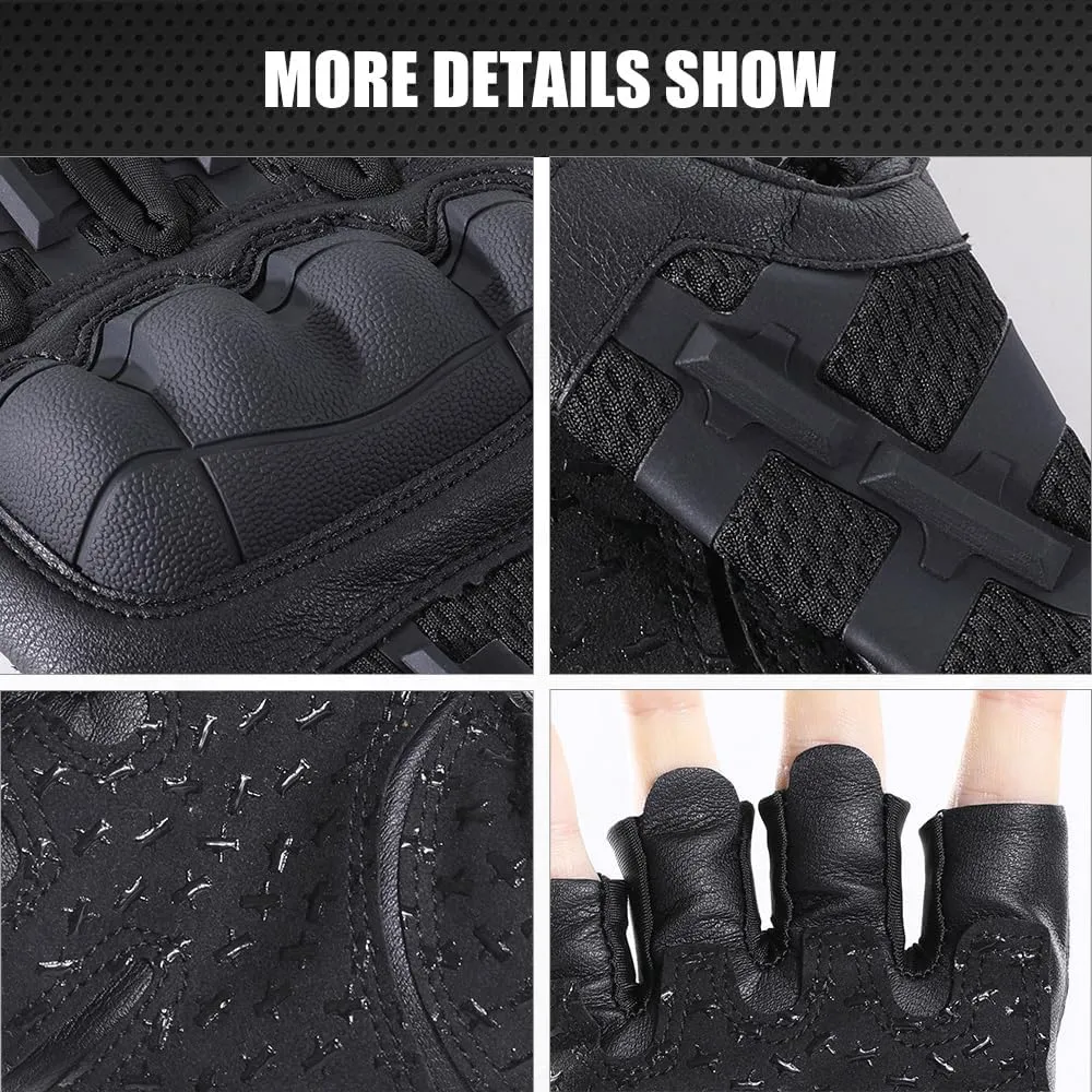 WTACTFUL Fingerless Tactical Gloves for Men, Airsoft Motorcycle Cycling Outdoor