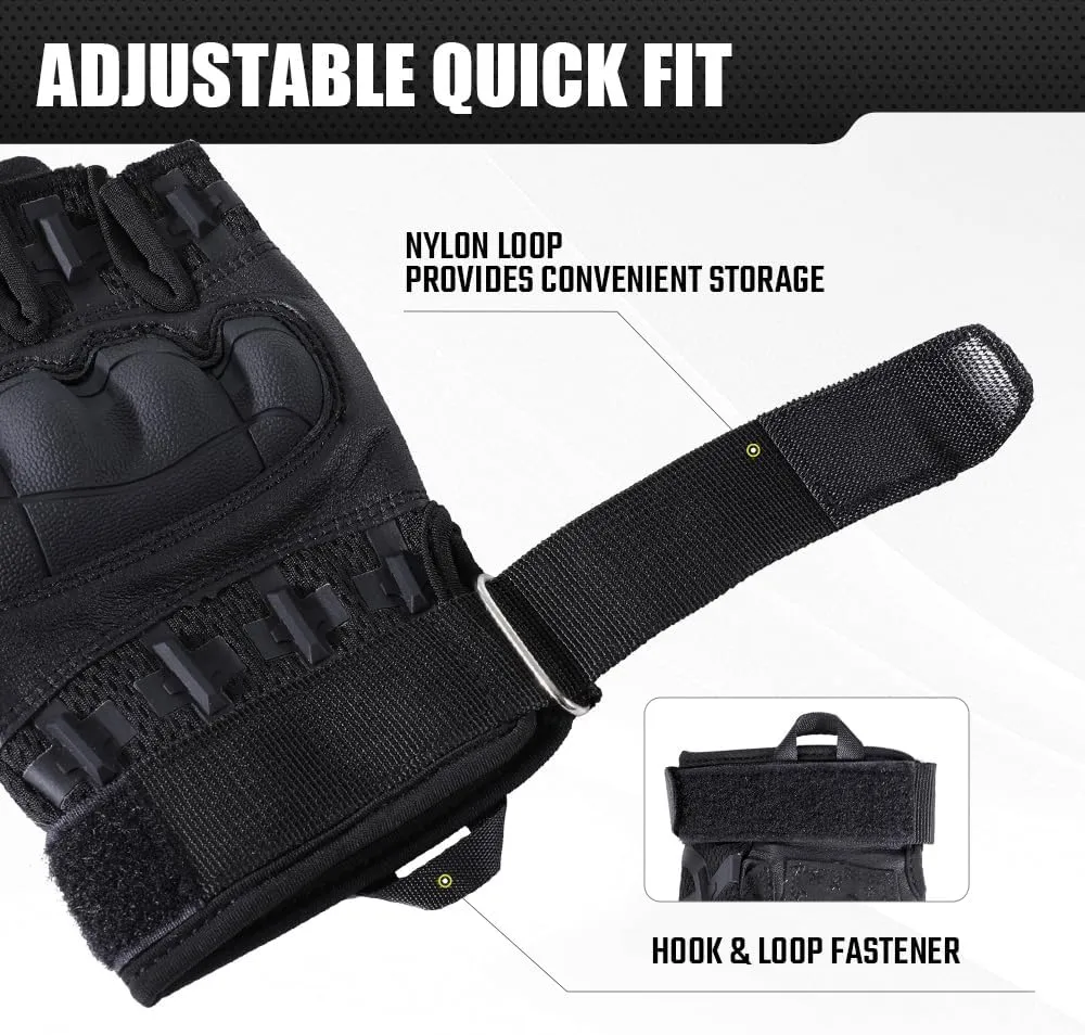 WTACTFUL Fingerless Tactical Gloves for Men, Airsoft Motorcycle Cycling Outdoor