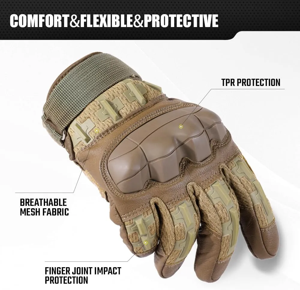 WTACTFUL Rubber Guard Tactical Gloves for Men Touchscreen Airsoft Motorcycle Hunting Outdoor