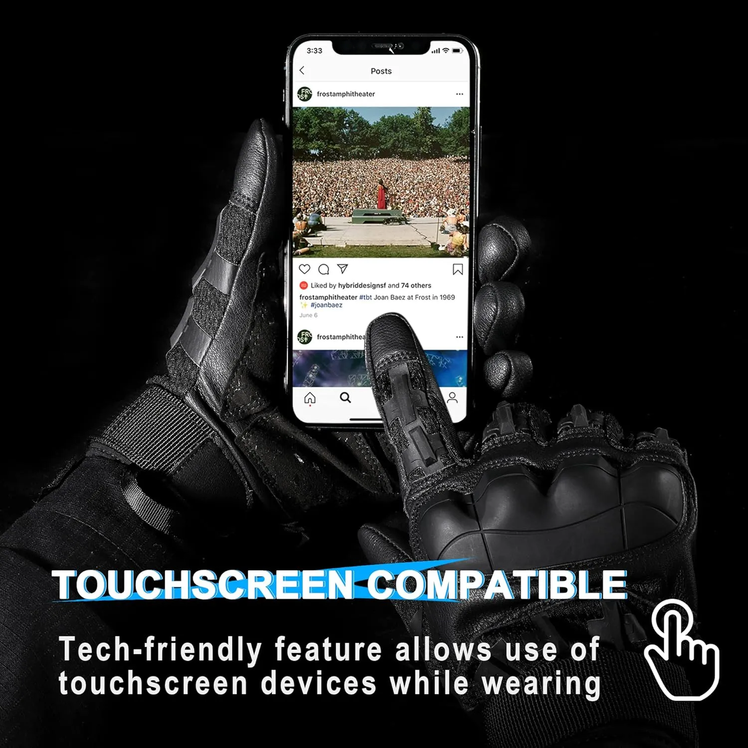 WTACTFUL Rubber Guard Tactical Gloves for Men Touchscreen Airsoft Motorcycle Hunting Outdoor