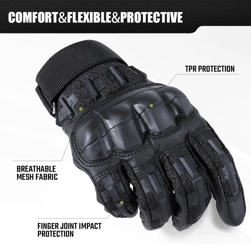 WTACTFUL Rubber Guard Tactical Gloves for Men Touchscreen Airsoft Motorcycle Hunting Outdoor