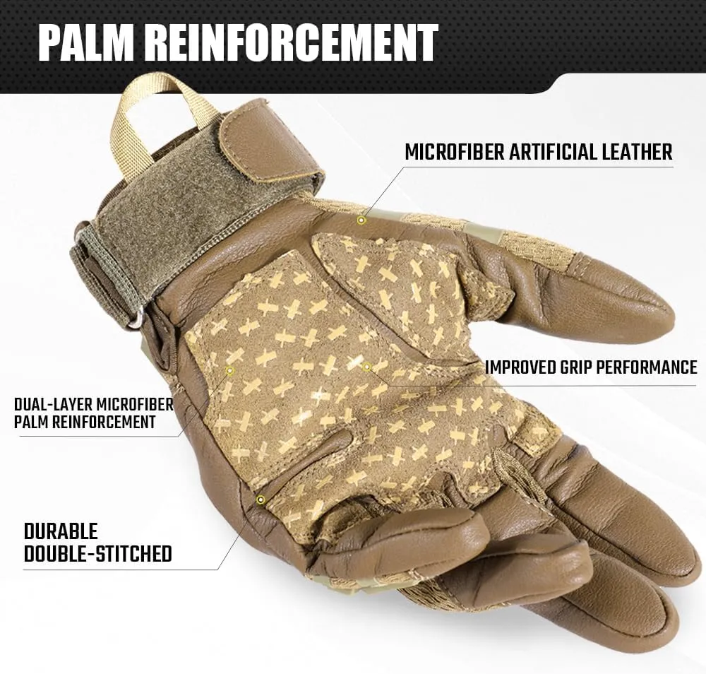 WTACTFUL Rubber Guard Tactical Gloves for Men Touchscreen Airsoft Motorcycle Hunting Outdoor