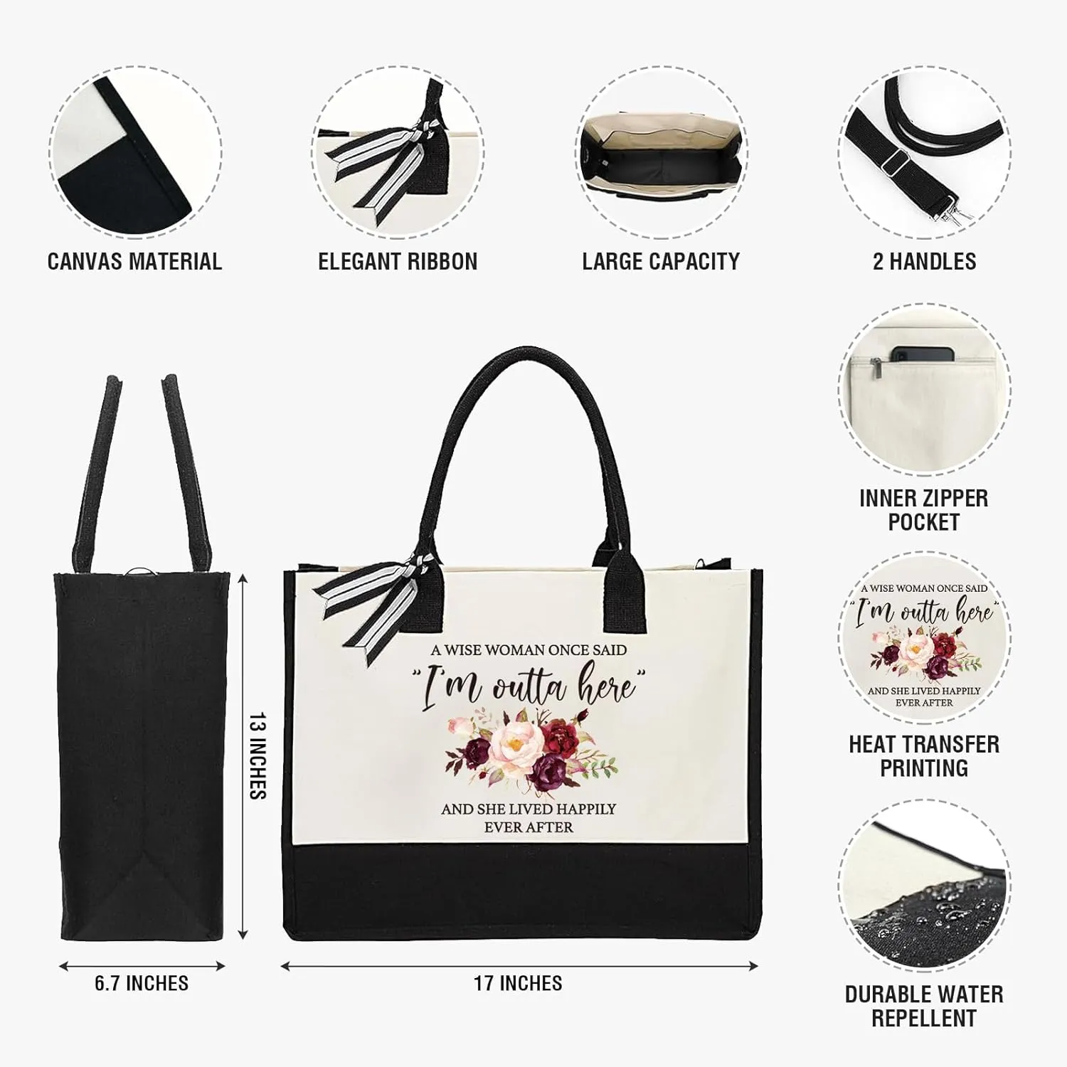XIKAINUO Thank You Gifts for Women Canvas Tote Bag, Gifts for Coworker, Boss Lady, Manager