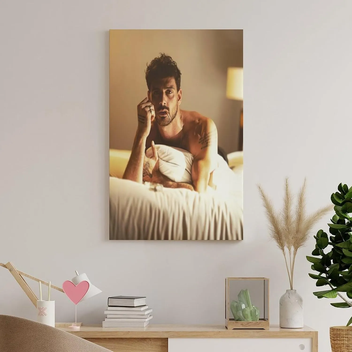 XLWQDSF Actor Michele Morrone Home Decoration Wall Art Posters For Room Aesthetic Poster For Living Room Bedroom Bathroom Office DecorFrame-Poster08x12inch(20x30cm)