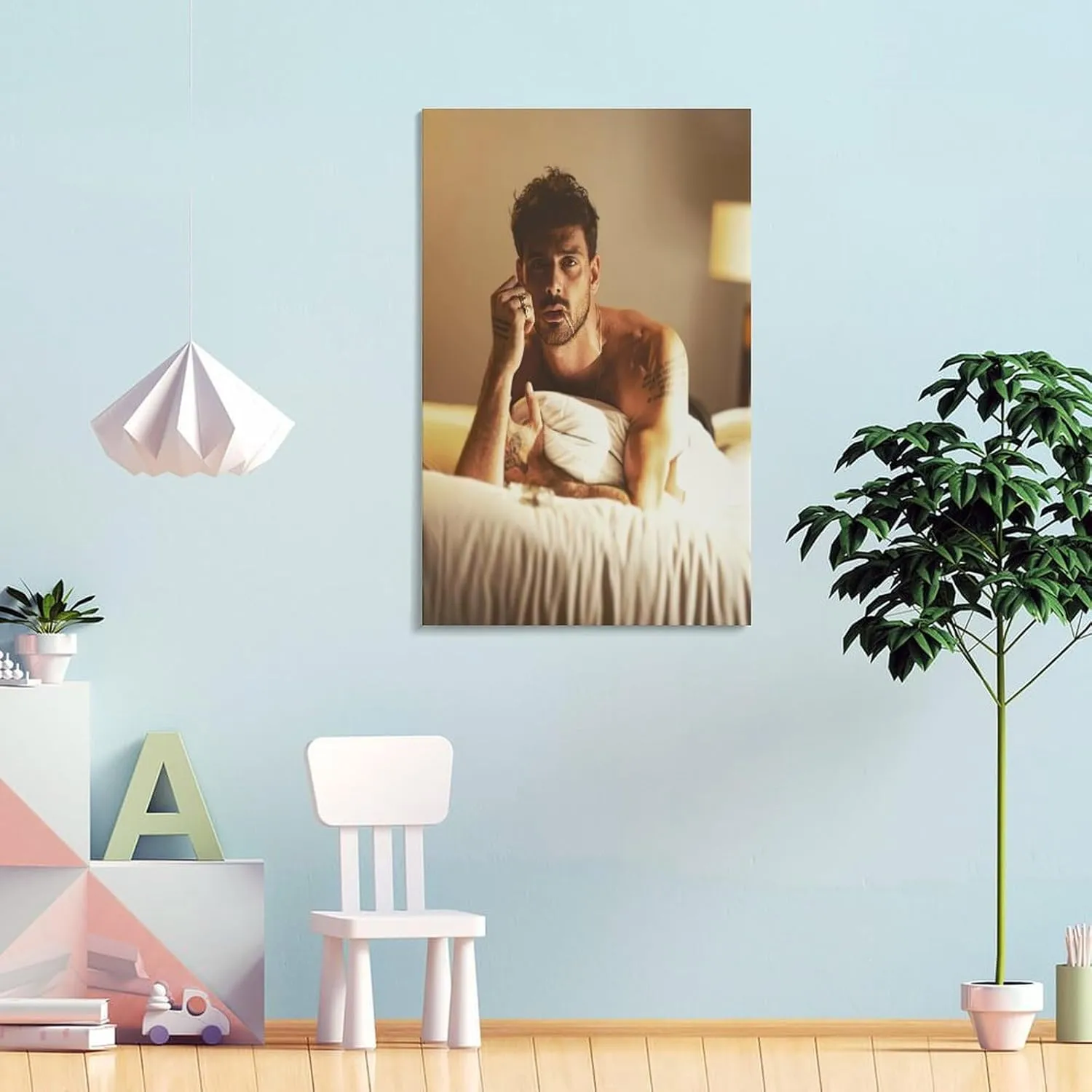 XLWQDSF Actor Michele Morrone Home Decoration Wall Art Posters For Room Aesthetic Poster For Living Room Bedroom Bathroom Office DecorFrame-Poster08x12inch(20x30cm)