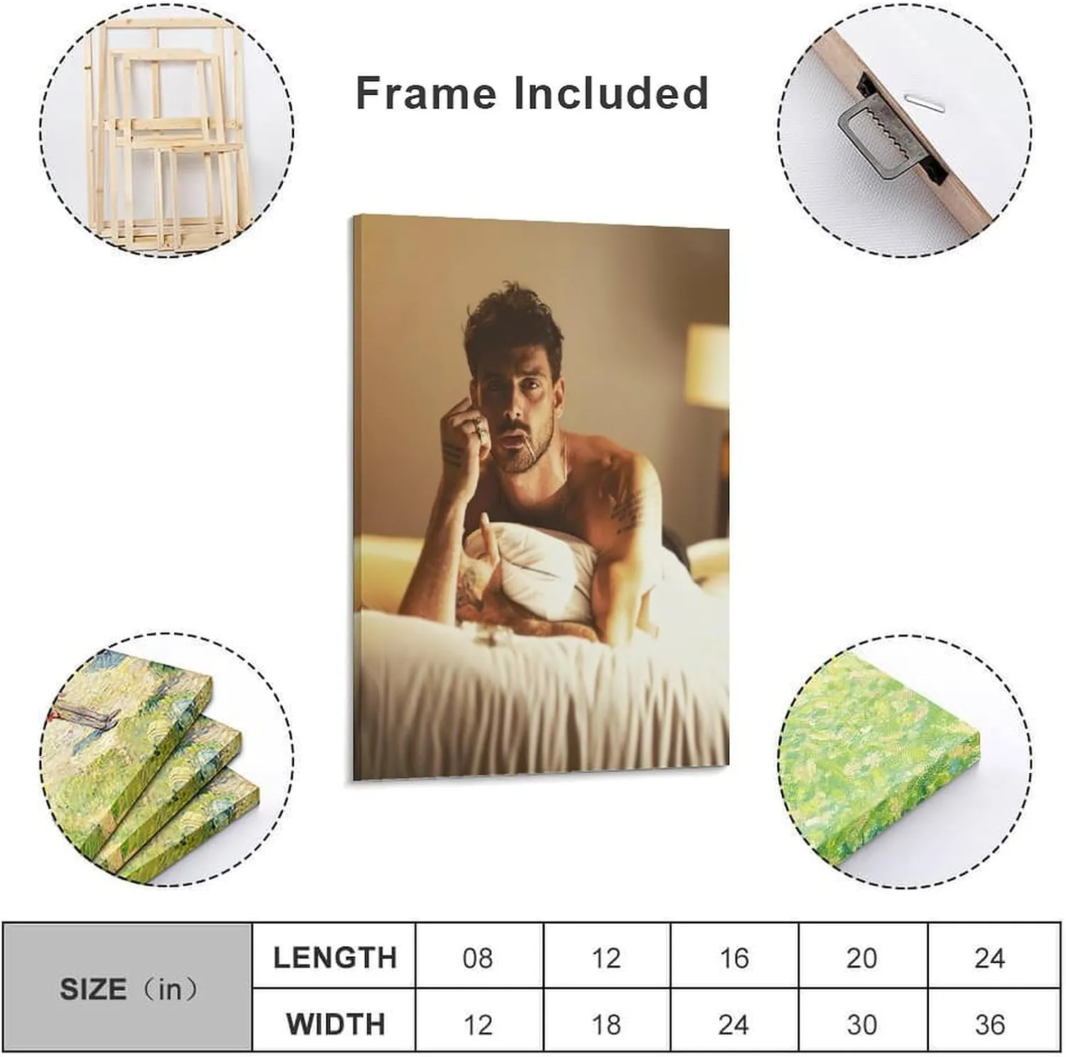 XLWQDSF Actor Michele Morrone Home Decoration Wall Art Posters For Room Aesthetic Poster For Living Room Bedroom Bathroom Office DecorFrame-Poster08x12inch(20x30cm)