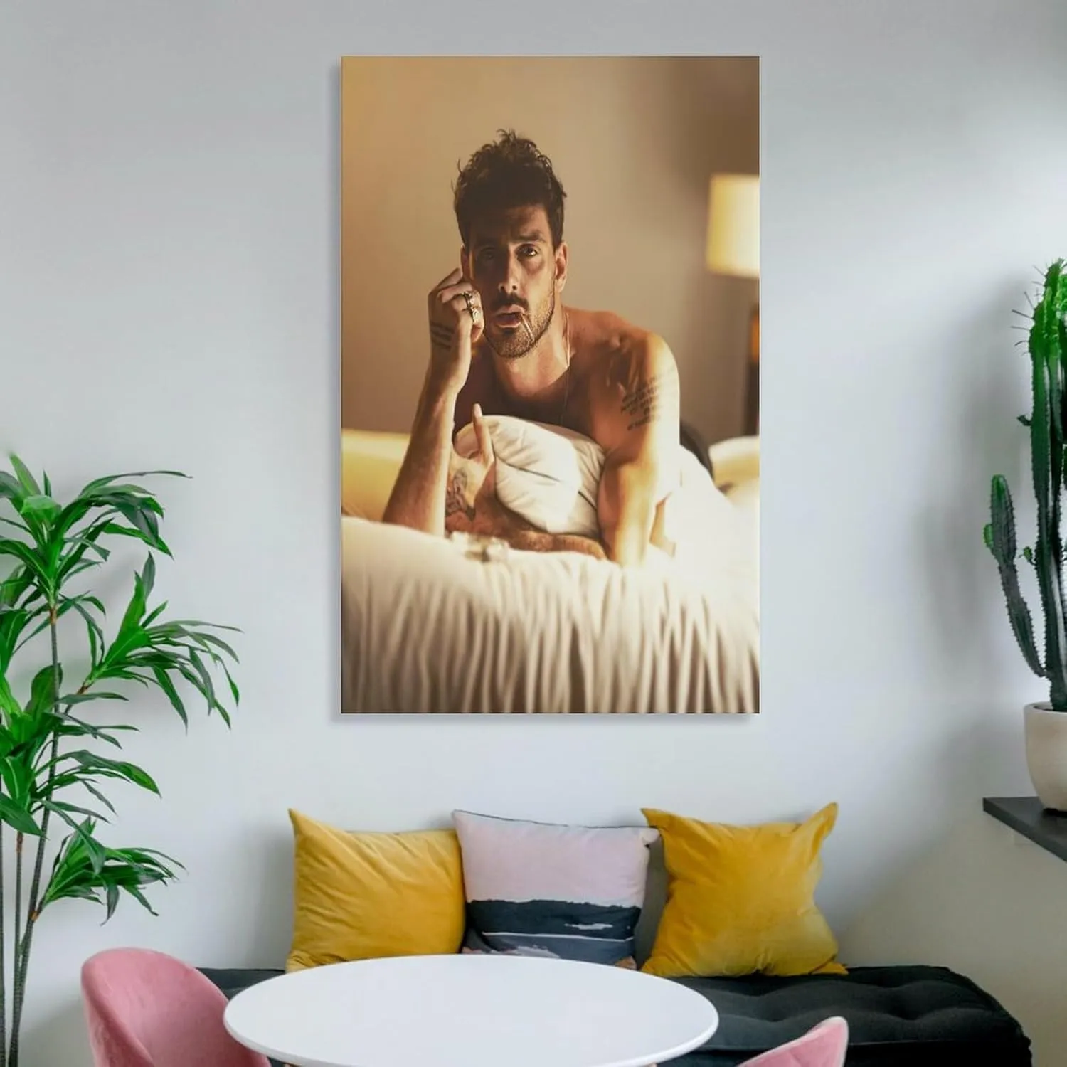 XLWQDSF Actor Michele Morrone Home Decoration Wall Art Posters For Room Aesthetic Poster For Living Room Bedroom Bathroom Office DecorFrame-Poster08x12inch(20x30cm)