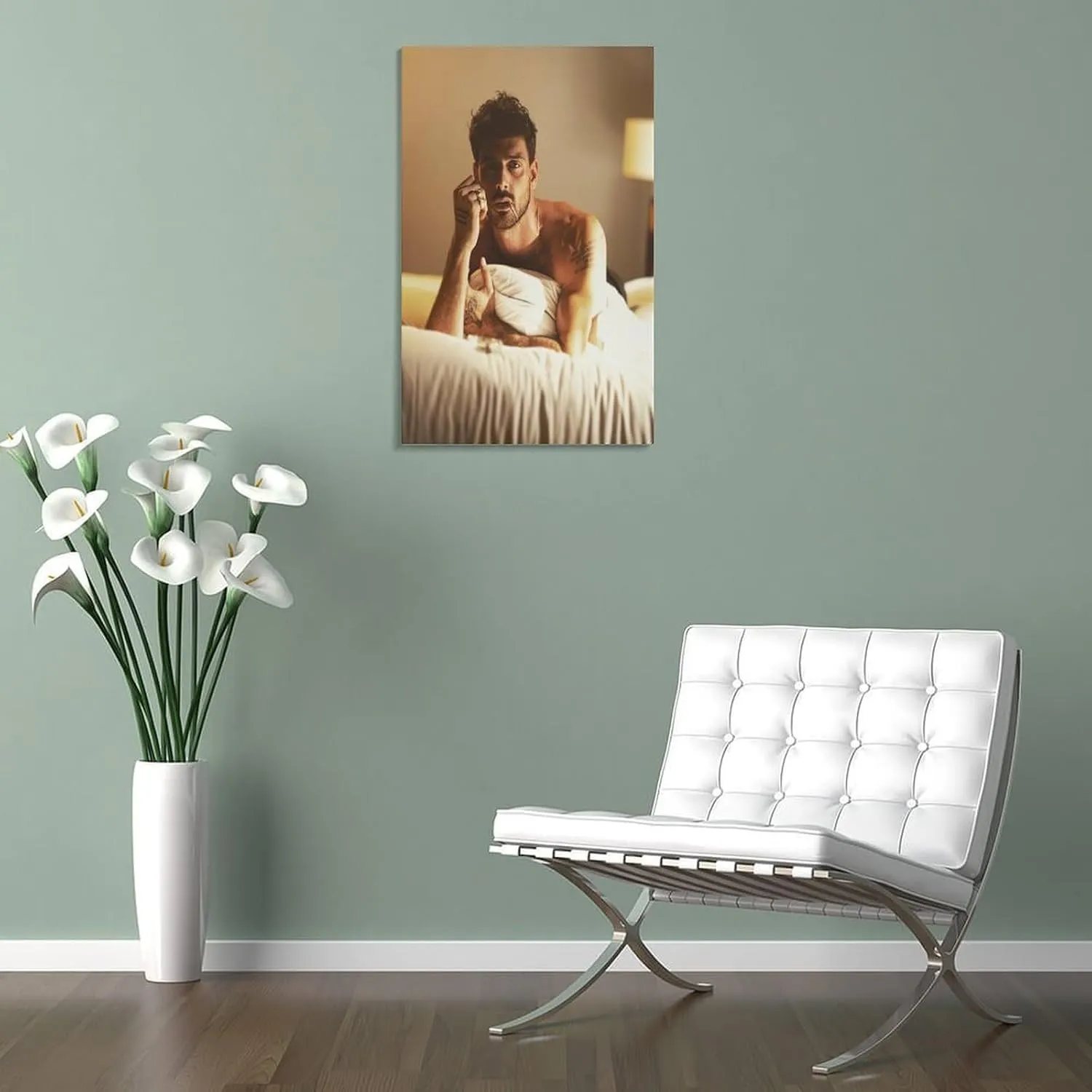 XLWQDSF Actor Michele Morrone Home Decoration Wall Art Posters For Room Aesthetic Poster For Living Room Bedroom Bathroom Office DecorFrame-Poster08x12inch(20x30cm)