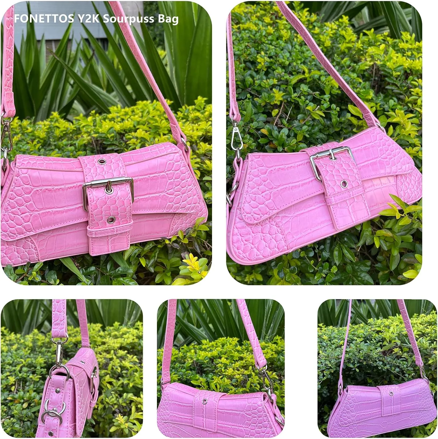 Y2K Punk Funky Bag, Sourpuss Goth Crossbody Sfly Unique Purse Novelty Rock Women Shoulder Bags Girls Handbag