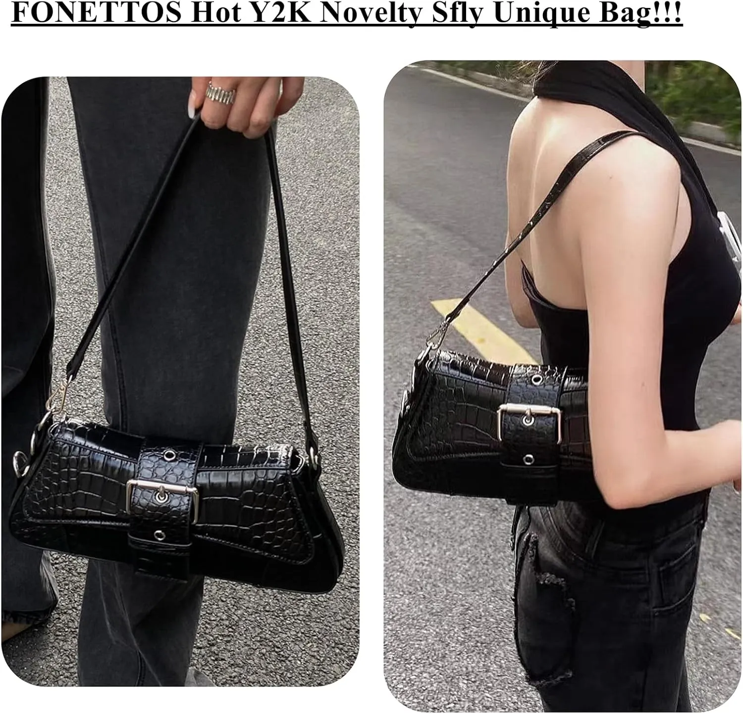 Y2K Punk Funky Bag, Sourpuss Goth Crossbody Sfly Unique Purse Novelty Rock Women Shoulder Bags Girls Handbag