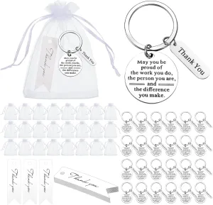 Yinkin 72 Pcs Employee Appreciation Gifts Bulk Staff Thank You Gifts Organza Bags with Thank You Cards for Graduation Teacher, Nurse Coworkers Appreciation Favors