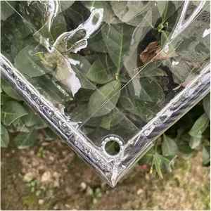 ZHANGQINGXIU Waterproof Tarpaulin, Heavy Duty Tarpaulin with Eyelets, Weatherproof PVC Waterproof Cloth for Outdoor Garden Pavilion Windproof, Adjustable (Color : Clear, Size : 1x2m)