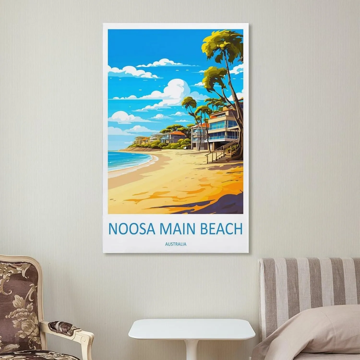ZJLAMZ Noosa Main Beach Travel Print Noosa Main Beach Décor Noosa Main Beach Australia Poster Canvas Posters Wall Art Bedroom Office Room Decor Gift Unframe 20x30inch(50x75cm)
