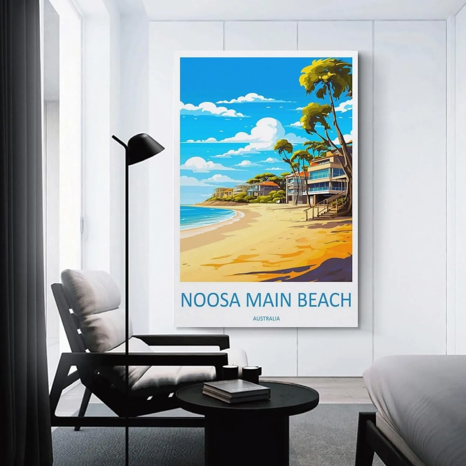 ZJLAMZ Noosa Main Beach Travel Print Noosa Main Beach Décor Noosa Main Beach Australia Poster Canvas Posters Wall Art Bedroom Office Room Decor Gift Unframe 20x30inch(50x75cm)