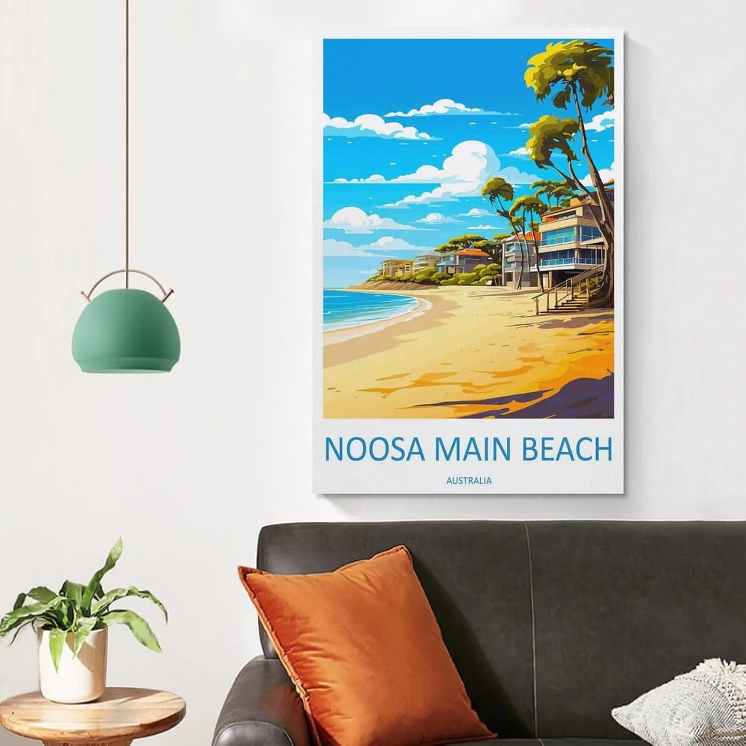 ZJLAMZ Noosa Main Beach Travel Print Noosa Main Beach Décor Noosa Main Beach Australia Poster Canvas Posters Wall Art Bedroom Office Room Decor Gift Unframe 20x30inch(50x75cm)