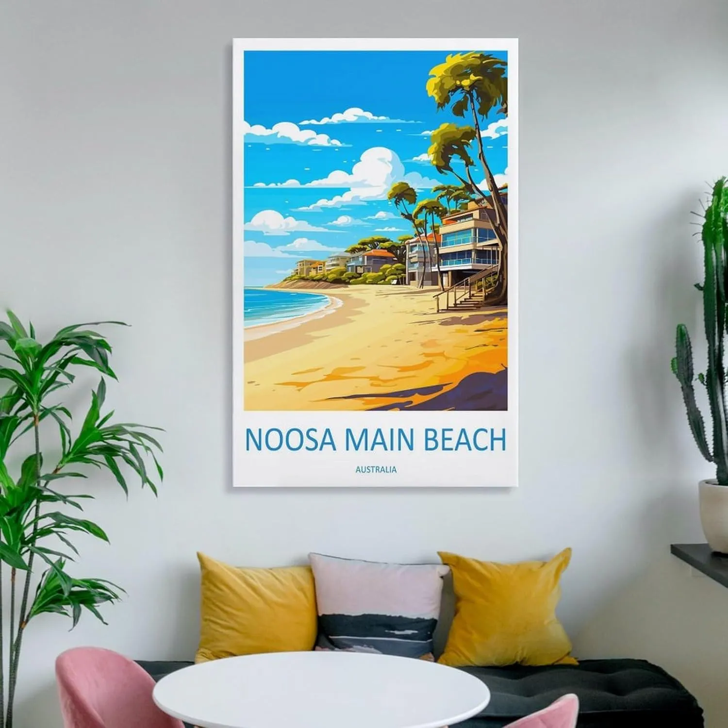 ZJLAMZ Noosa Main Beach Travel Print Noosa Main Beach Décor Noosa Main Beach Australia Poster Canvas Posters Wall Art Bedroom Office Room Decor Gift Unframe 20x30inch(50x75cm)