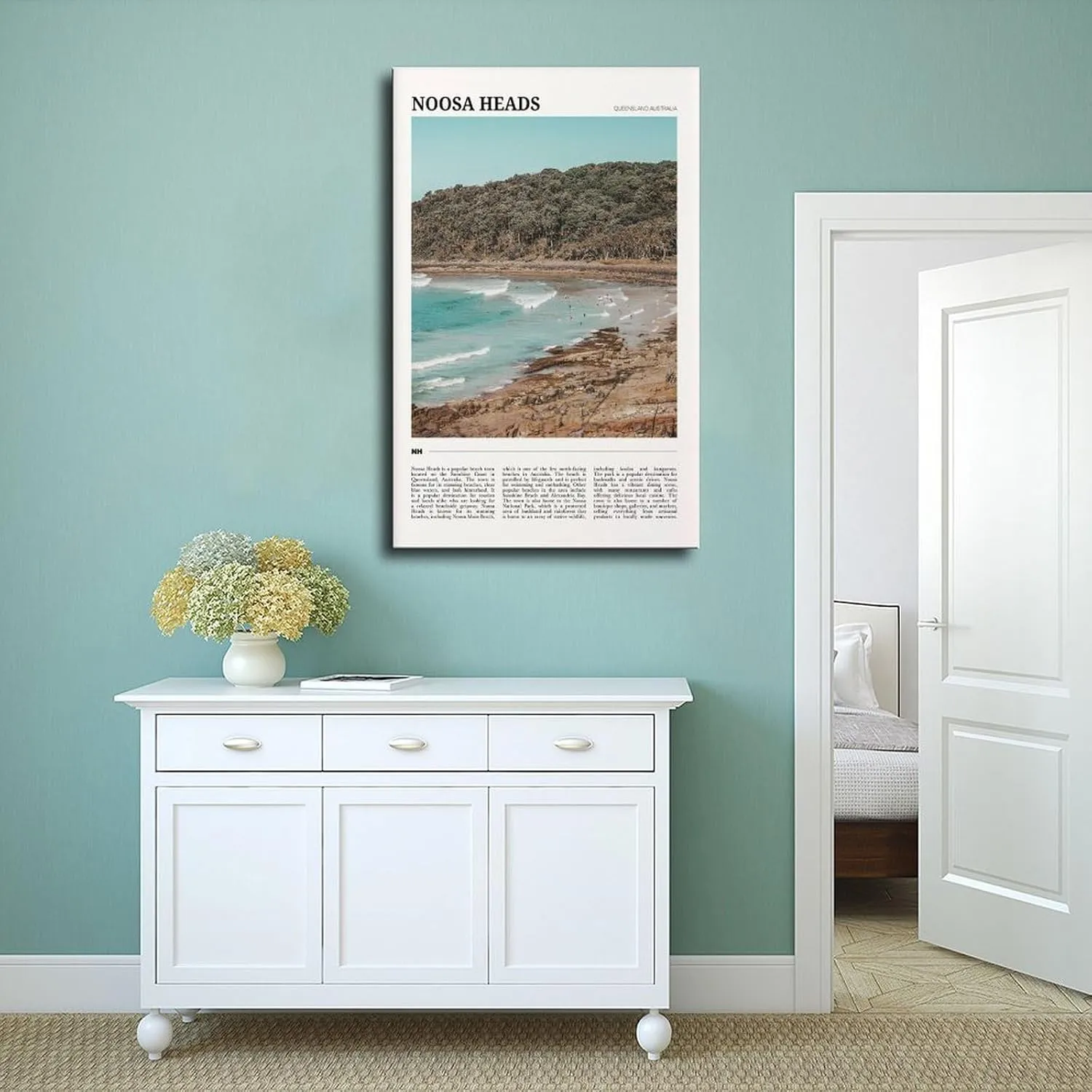 ZZLLZ Noosa Heads Travel Poster Canvas Poster Wall Art Bedroom Decor Office Room Kitchen Decor Gift 20x30inch(50x75cm)
